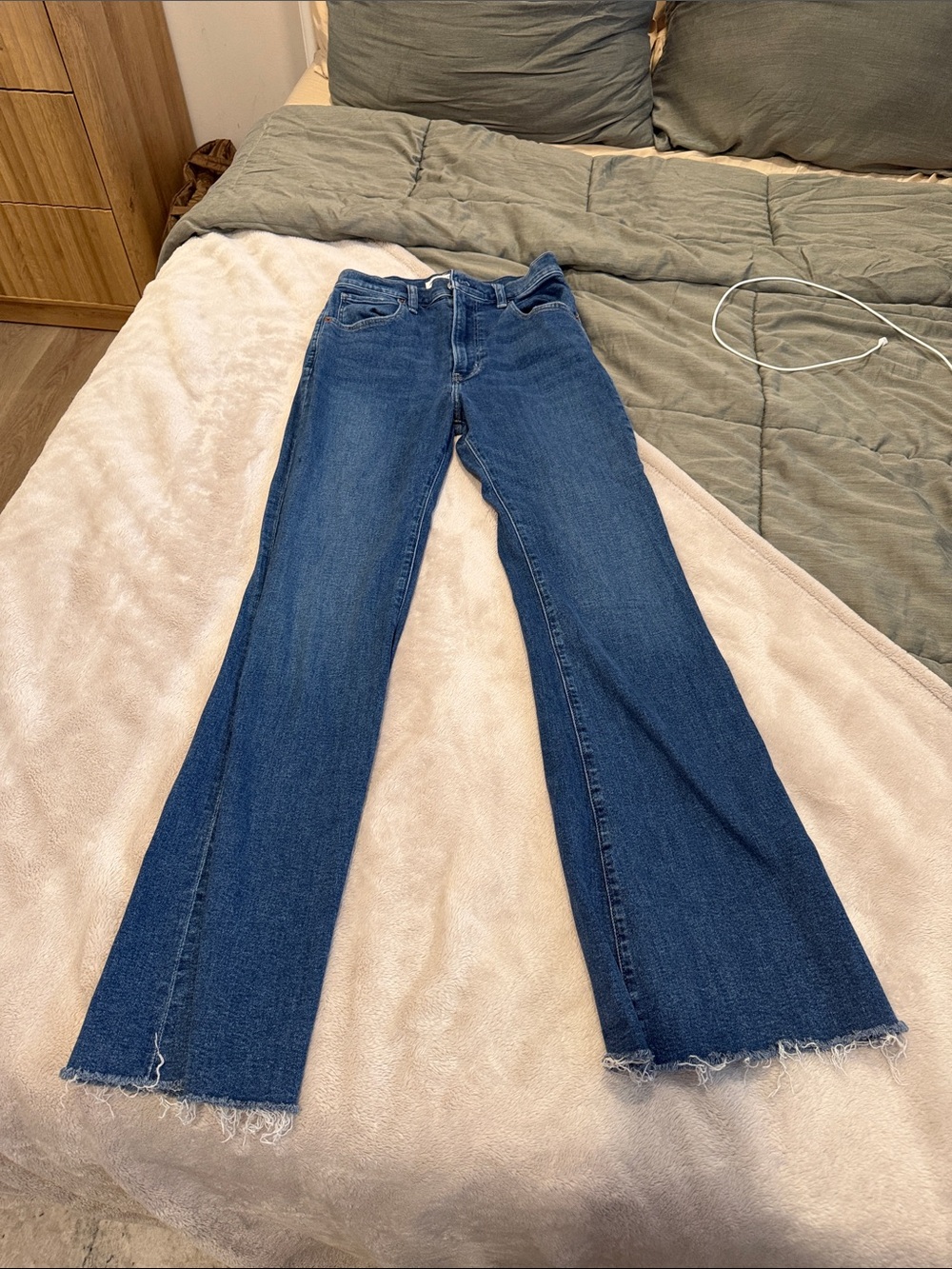 Abercrombie & Fitch Dark Blue High-Rise Flared Jeans